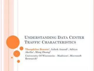Understanding Data Center Traffic Characteristics