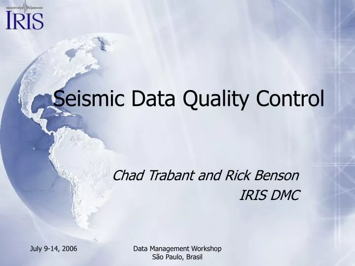 seismic data quality control