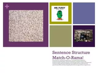 Sentence Structure Match-O-Rama!