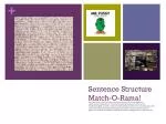 Sentence Structure Match-O-Rama!