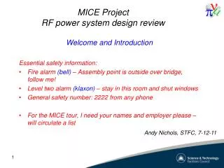 MICE Project RF p ower system design review