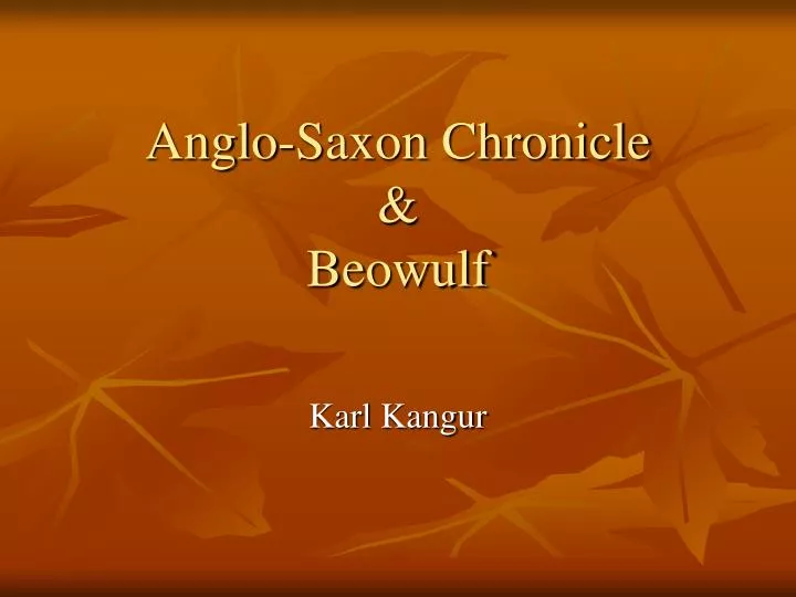 anglo saxon chronicle beowulf