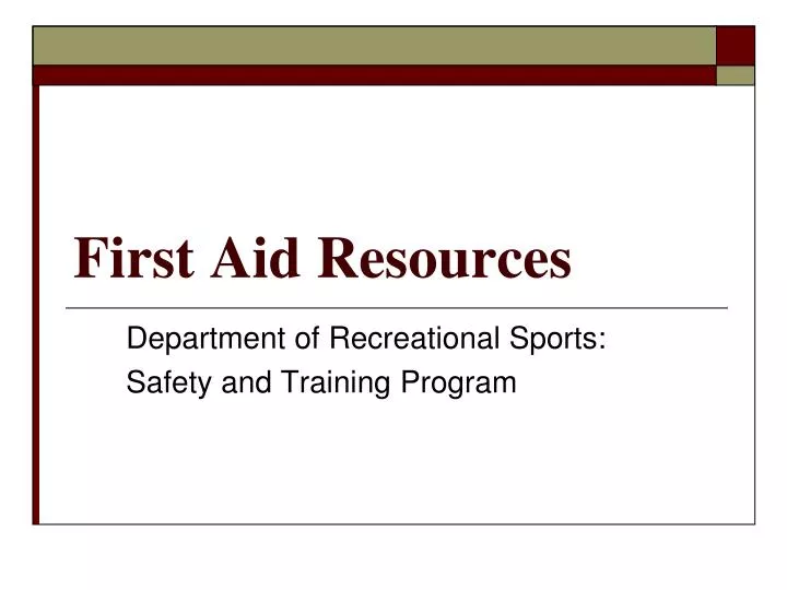 first aid resources