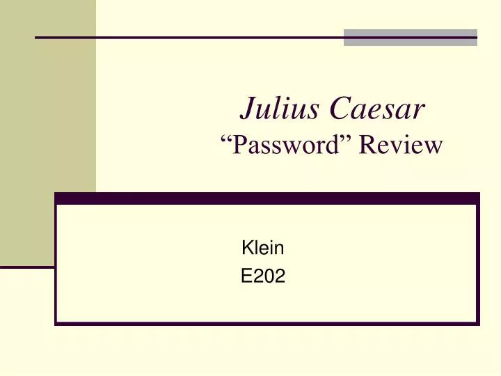 julius caesar password review