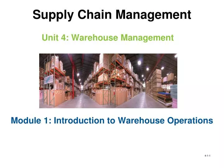 unit 4 warehouse management