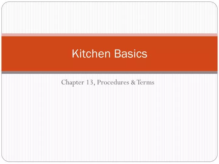 kitchen basics