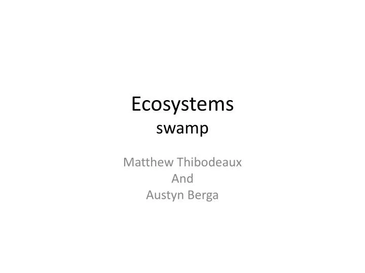 ecosystems swamp