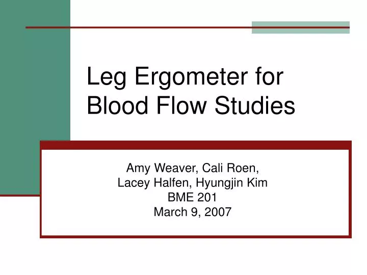 leg ergometer for blood flow studies