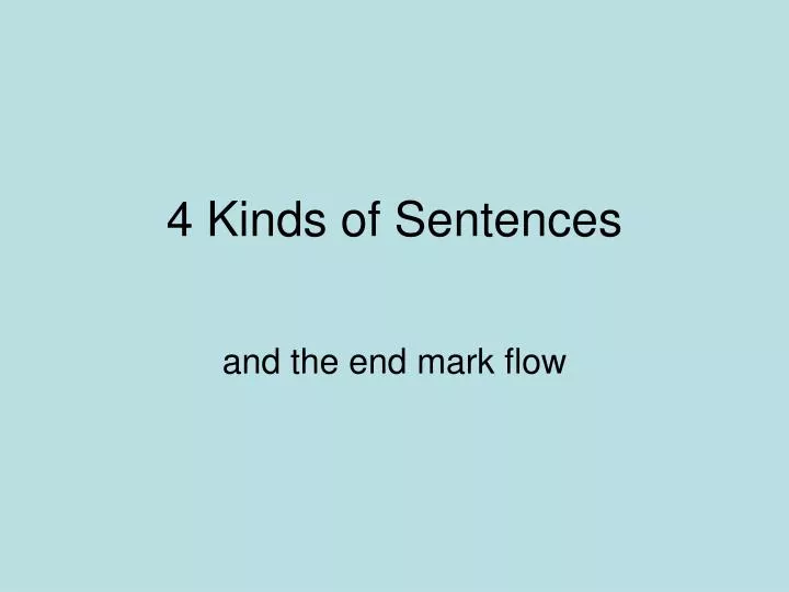4 kinds of sentences