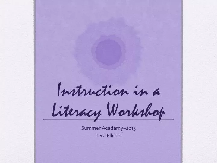 instruction in a literacy workshop