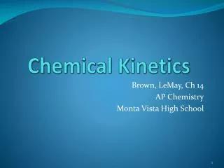 Chemical Kinetics