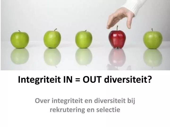 integriteit in out diversiteit