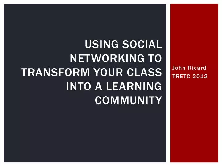 using social networking to transform your class into a learning community