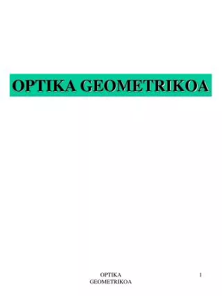 optika geometrikoa