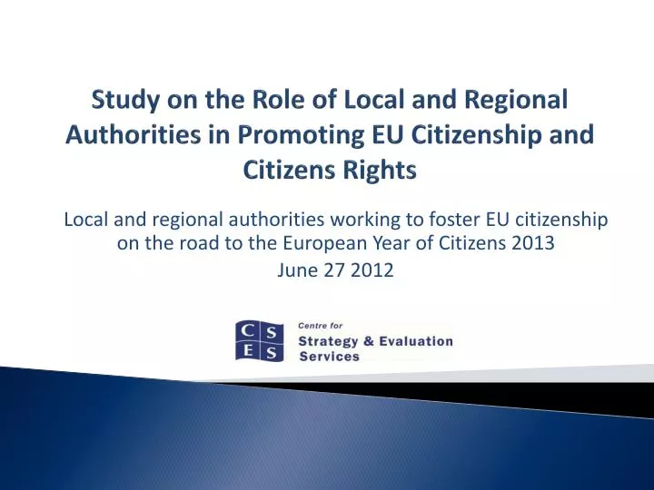 study on the role of local and regional authorities in promoting eu citizenship and citizens rights