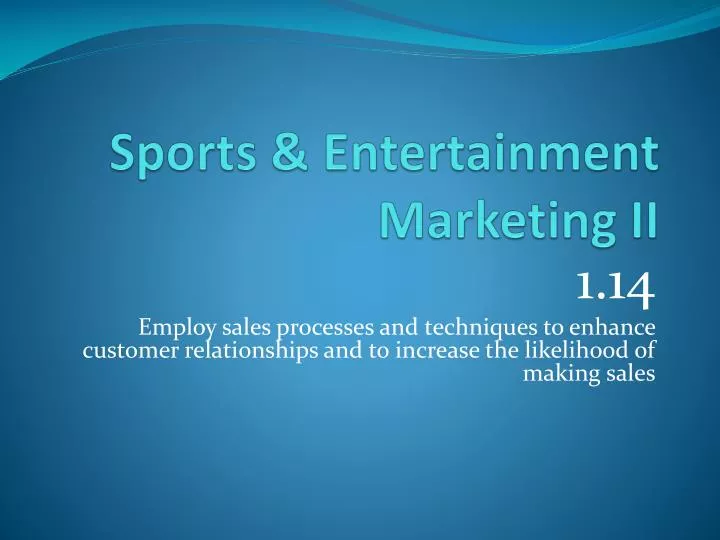 sports entertainment marketing ii