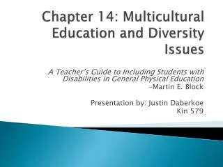 Chapter 14: Multicultural Education and Diversity Issues