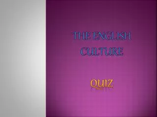 The English culture