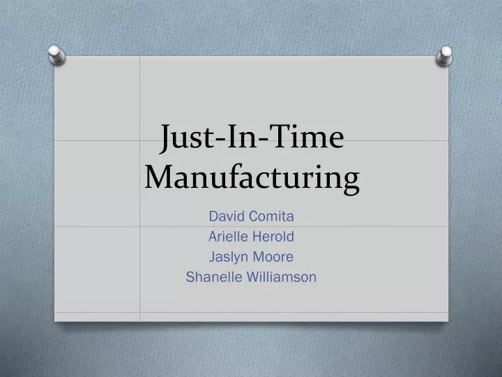 just in time manufacturing