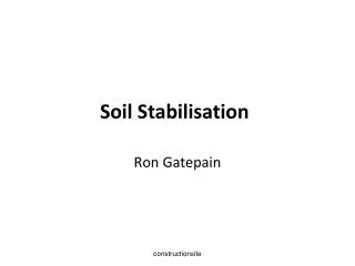 Soil Stabilisation