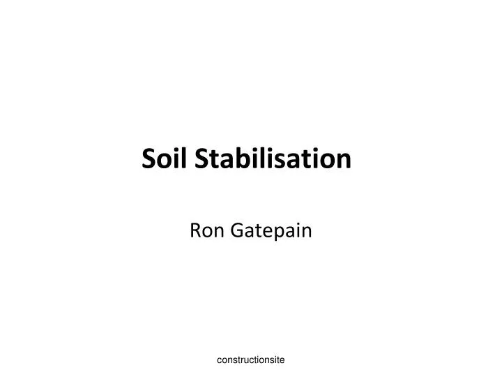 soil stabilisation