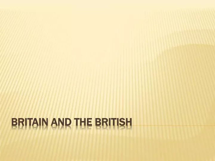 britain and the british