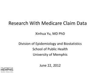 Research With Medicare Claim Data