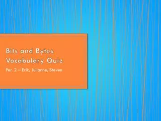 Bits and Bytes Vocabulary Quiz