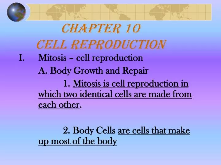 chapter 10 cell reproduction