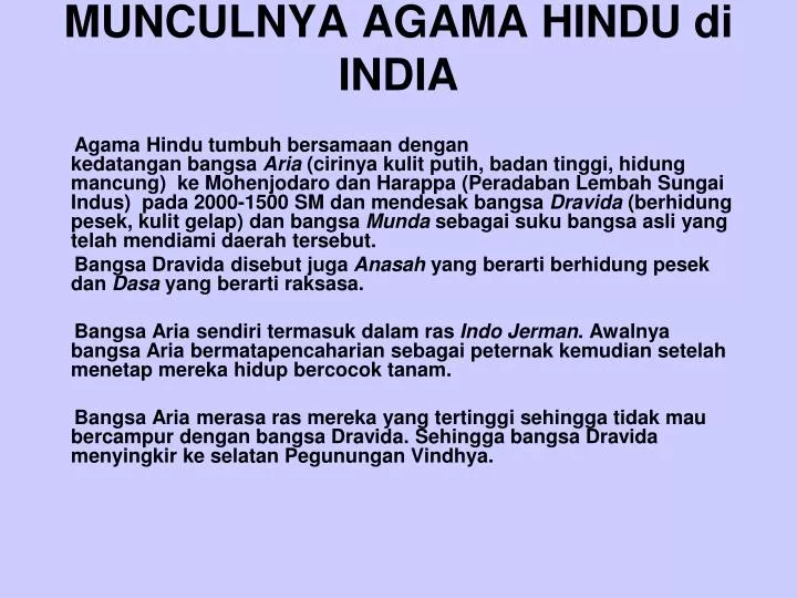 munculnya agama hindu di india