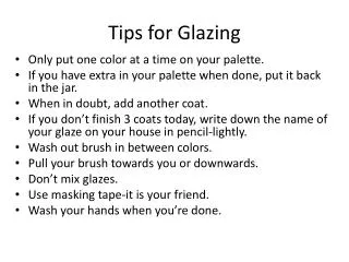 Tips for Glazing