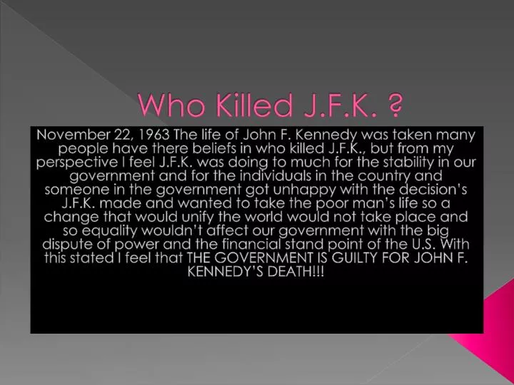 who killed j f k