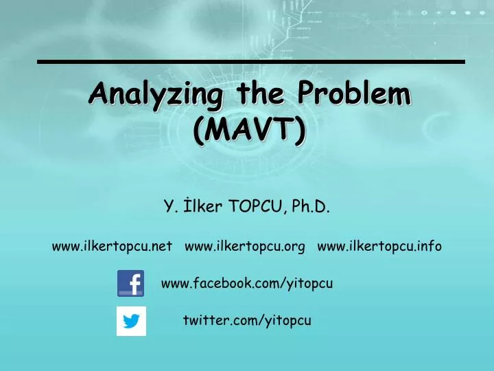 analyzing the problem mavt
