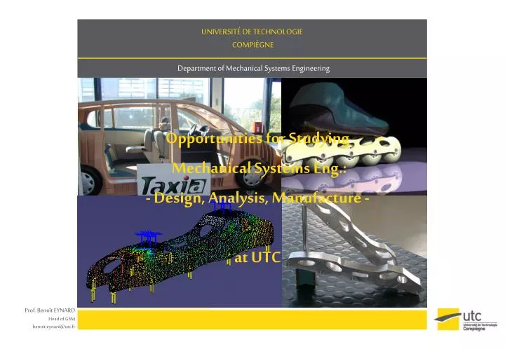 opportunities for studying mechanical systems eng design analysis manufacture at utc