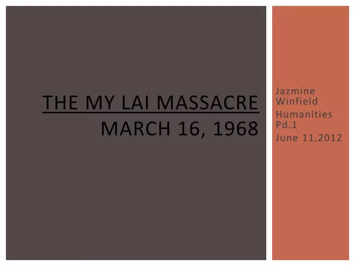 the my lai massacre march 16 1968