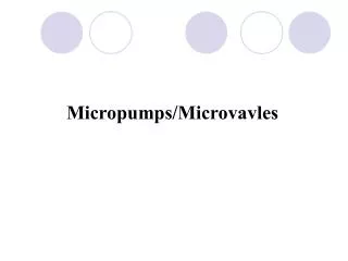 Micropumps/Microvavles