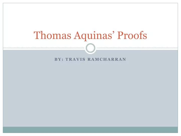 thomas aquinas proofs