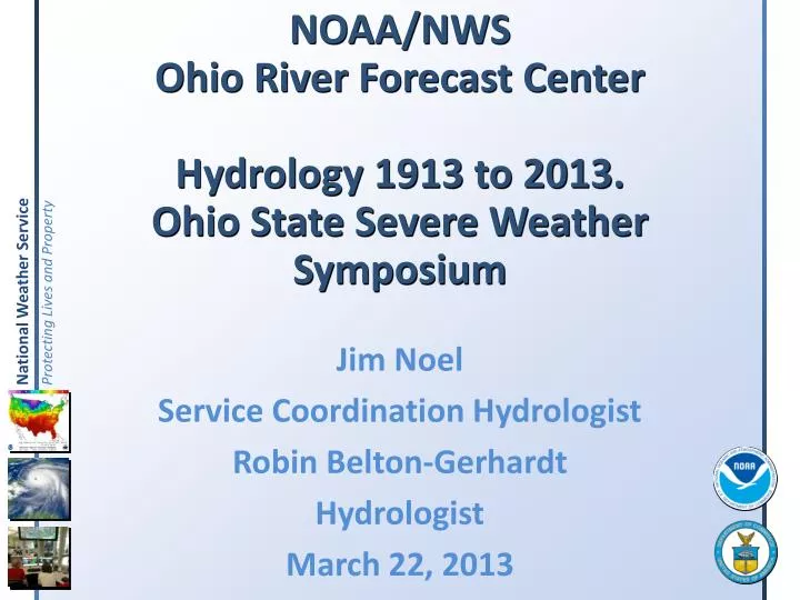 noaa nws ohio river forecast center hydrology 1913 to 2013 ohio state severe weather symposium