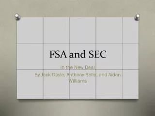 FSA and SEC