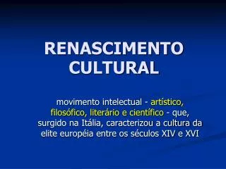 renascimento cultural
