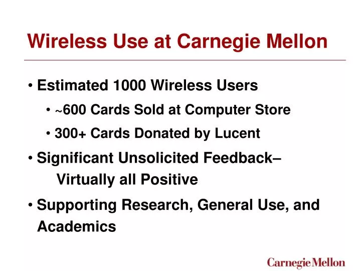 wireless use at carnegie mellon