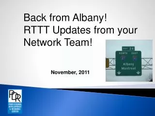 Back from Albany! RTTT Updates from your Network Team!