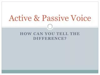 active passive voice