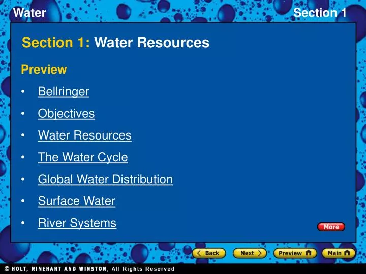 section 1 water resources