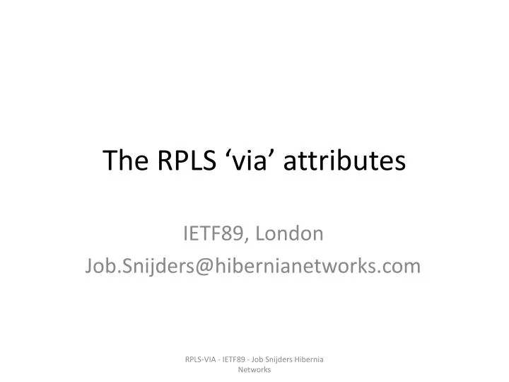 the rpls via attributes
