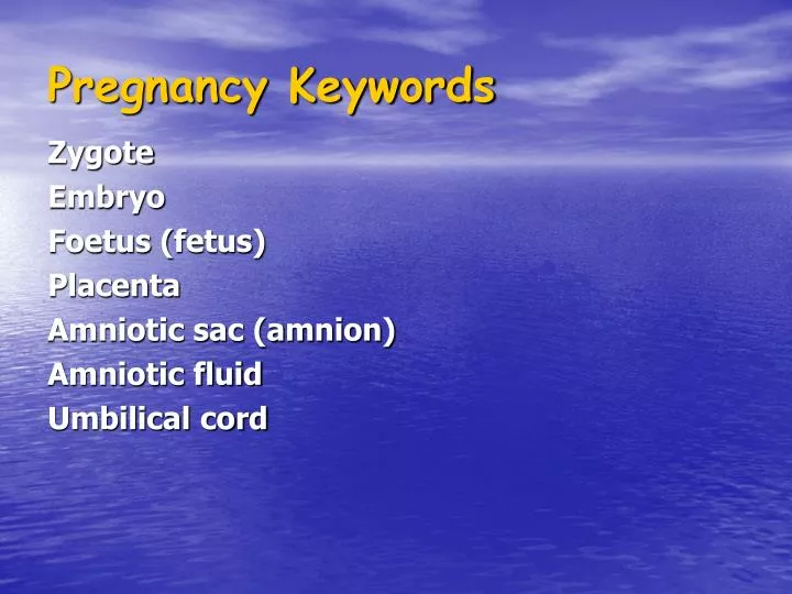 pregnancy keywords