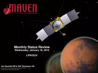 Monthly Status Review Wednesday, January 18, 2012 LPW/EUV