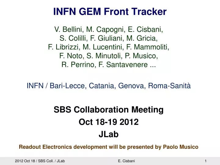 infn gem front tracker