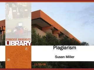 Plagiarism Susan Miller