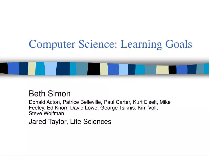 computer science learning goals